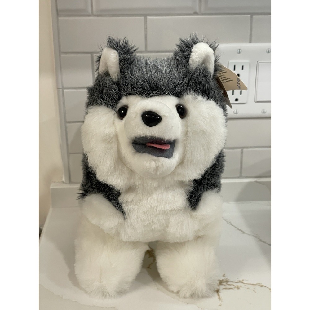 Vintage Dakin Husky Dog Plush Toy Little Nanook 11" x 12" Grey White 1977 New